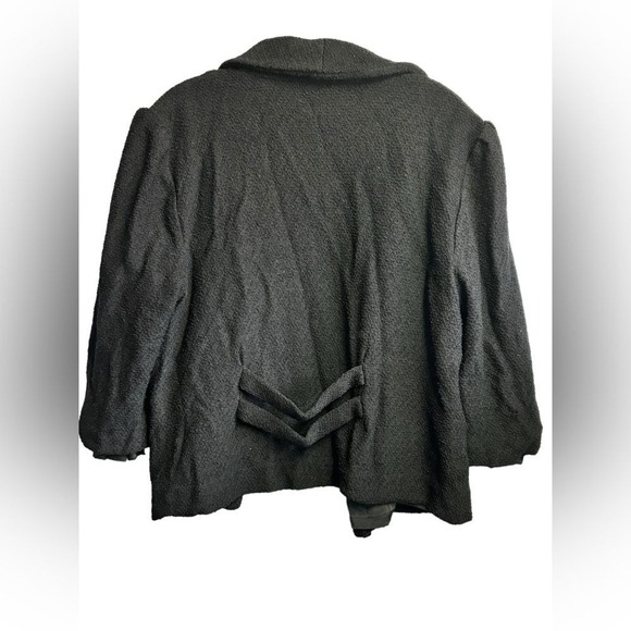 St John Couture Women's Knit Black Textured Blazer Gold Button Elegant Large - Picture 2 of 11